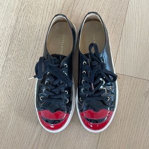 Charlotte Olympia Black Patent Kiss Me Sneaker